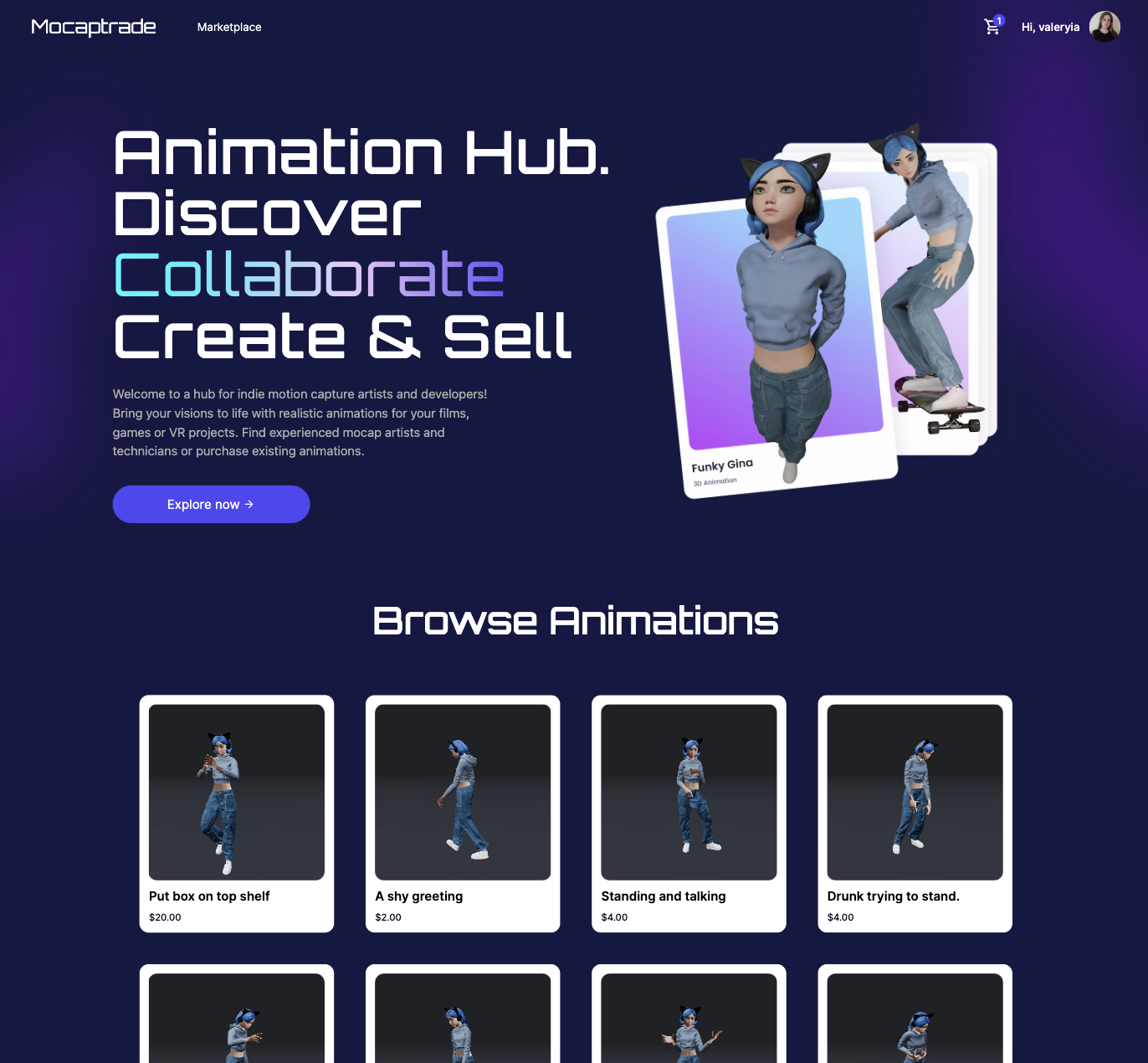 Project's UI mockup