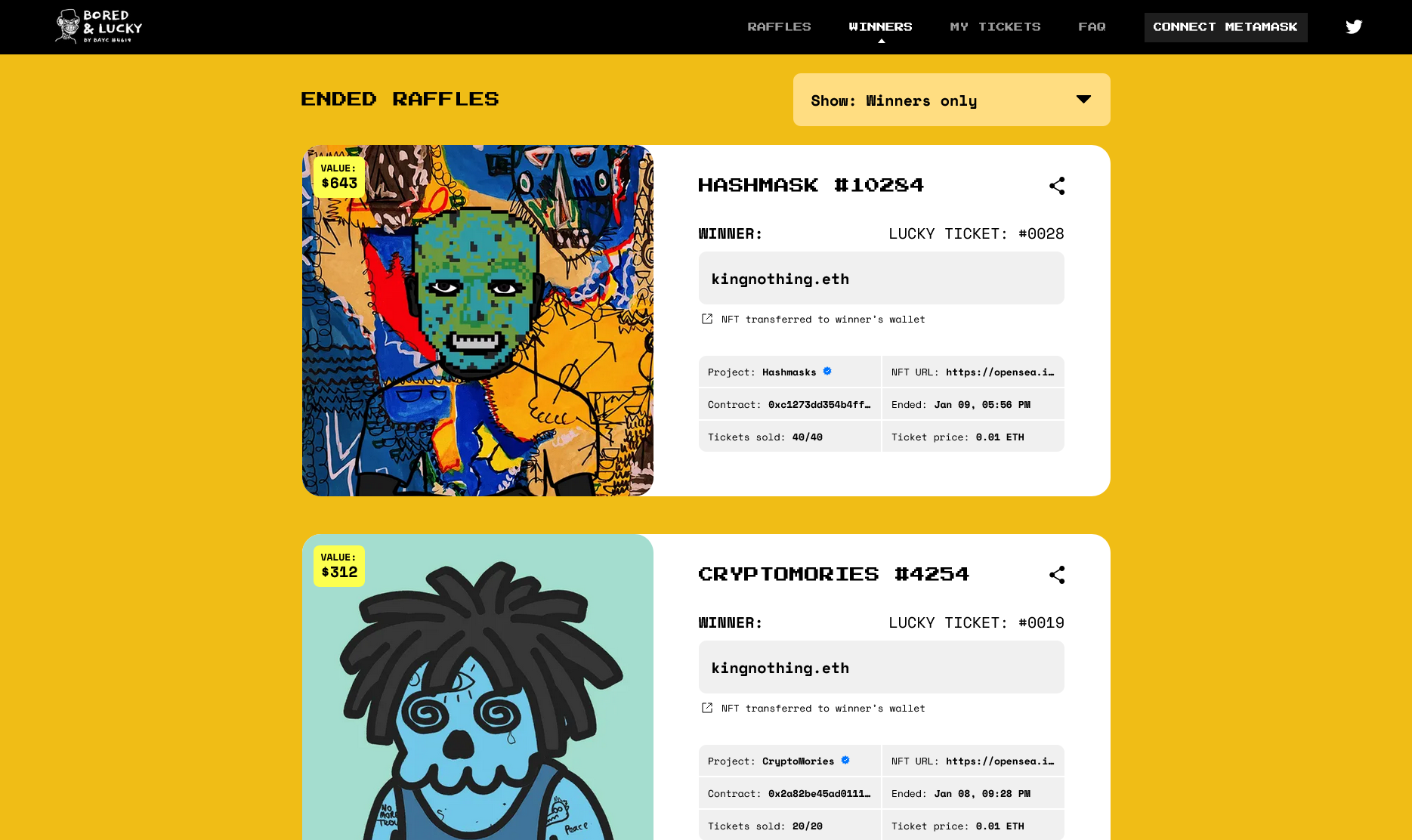 Project's UI mockup