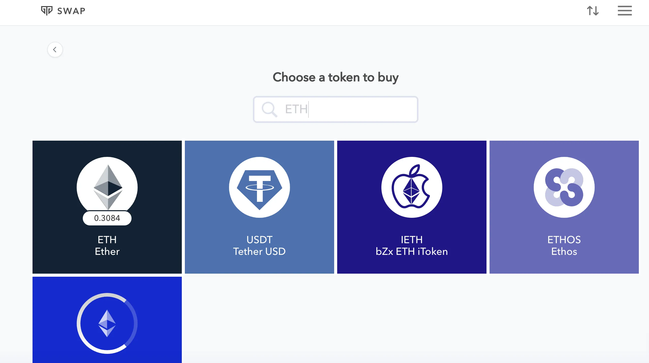 Project's UI mockup