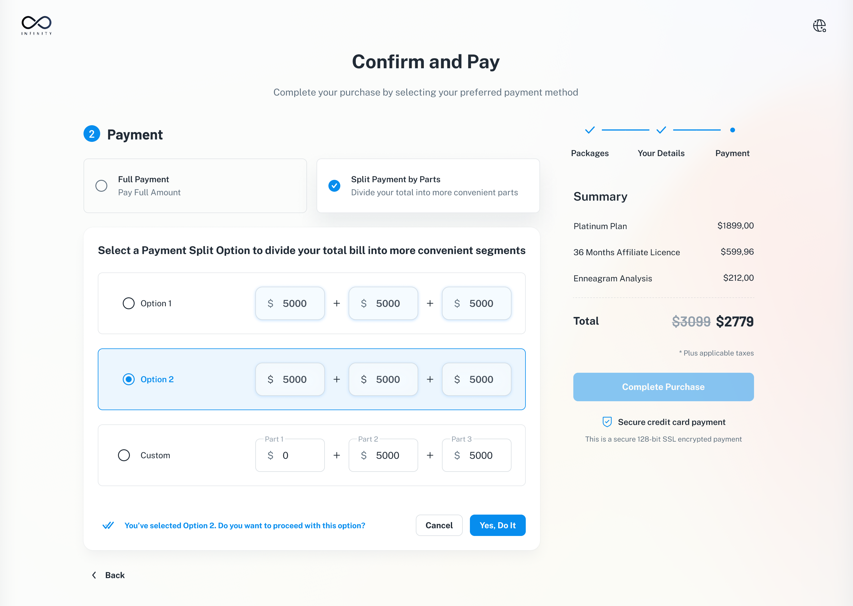 Project's UI mockup
