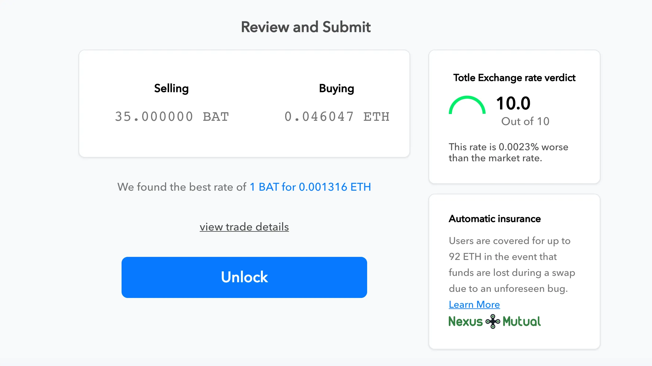 Project's UI mockup
